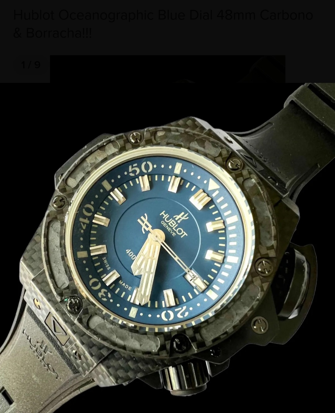 Hublot Oceanographic Blue Dial 48mm Carbono & Borracha!!!